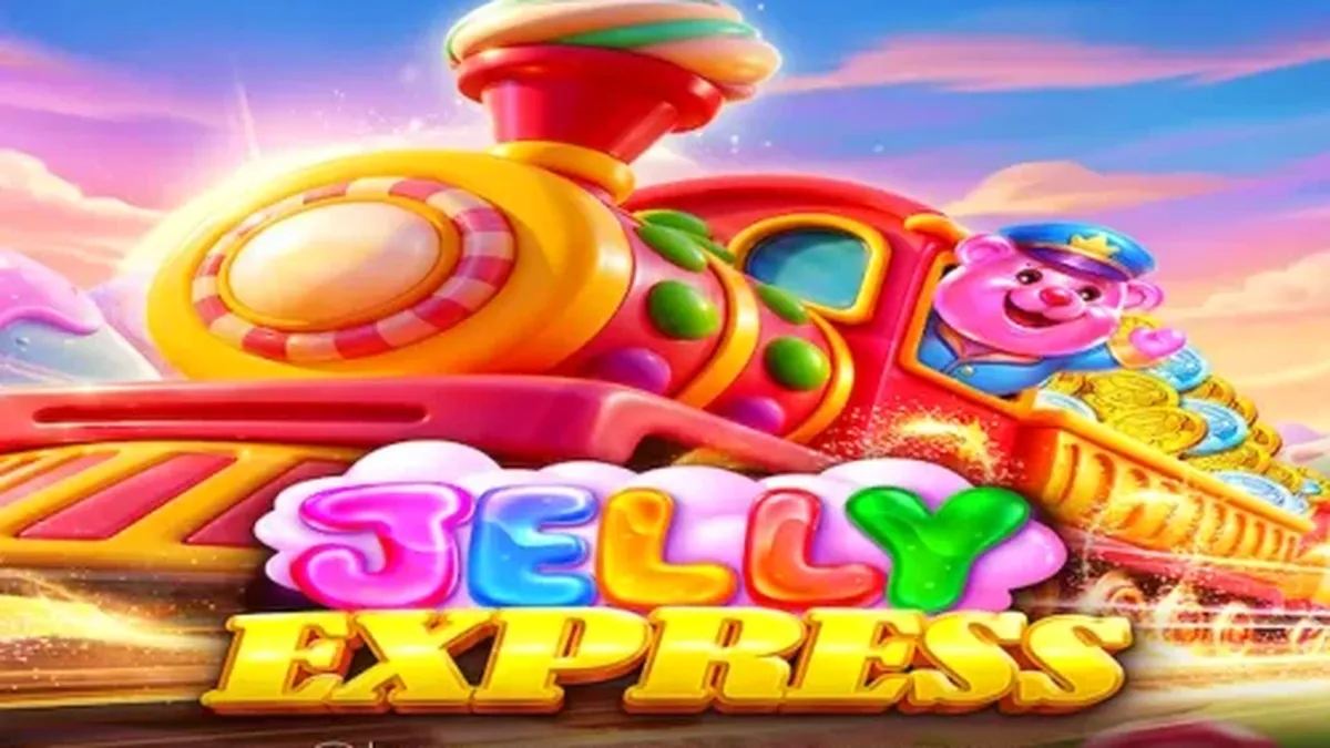 Pemandangan visual penuh warna dari permainan slot Jelly Express